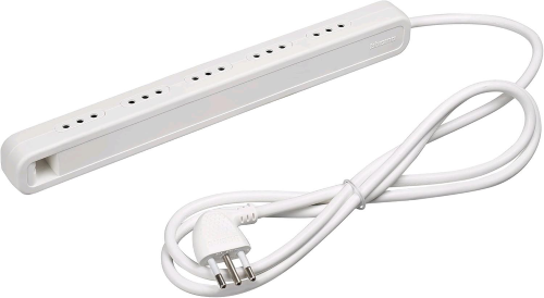 BTICINO MULTIPRESA ULTRASLIM 5 PRESE PICCOLE 10A CAVO 1.5 MT SPINA ANGOLATA SALVASPAZIO FESSURA PER APPENDERLA BIANCO